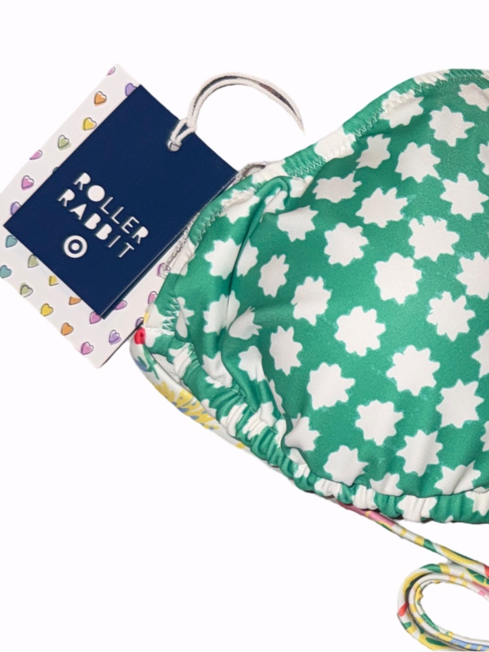 Women's Vacation/Star Geo Reversible Triangle Bikini Top Yellow/Green 
NWT XXS - Picture 6 of 13